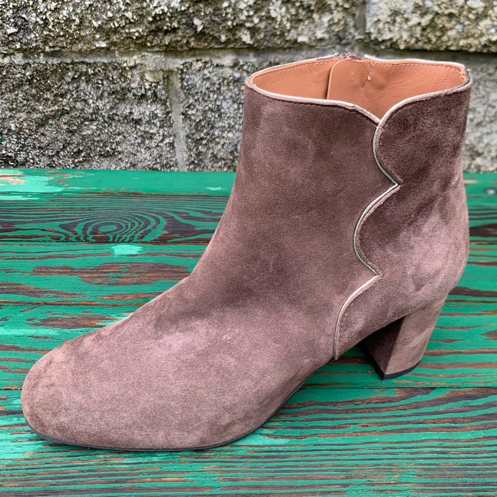Brenda Zaro Womens Leather Suede Block Heel Tania Boots Size 7.5 US Tan Spain - Picture 15 of 16